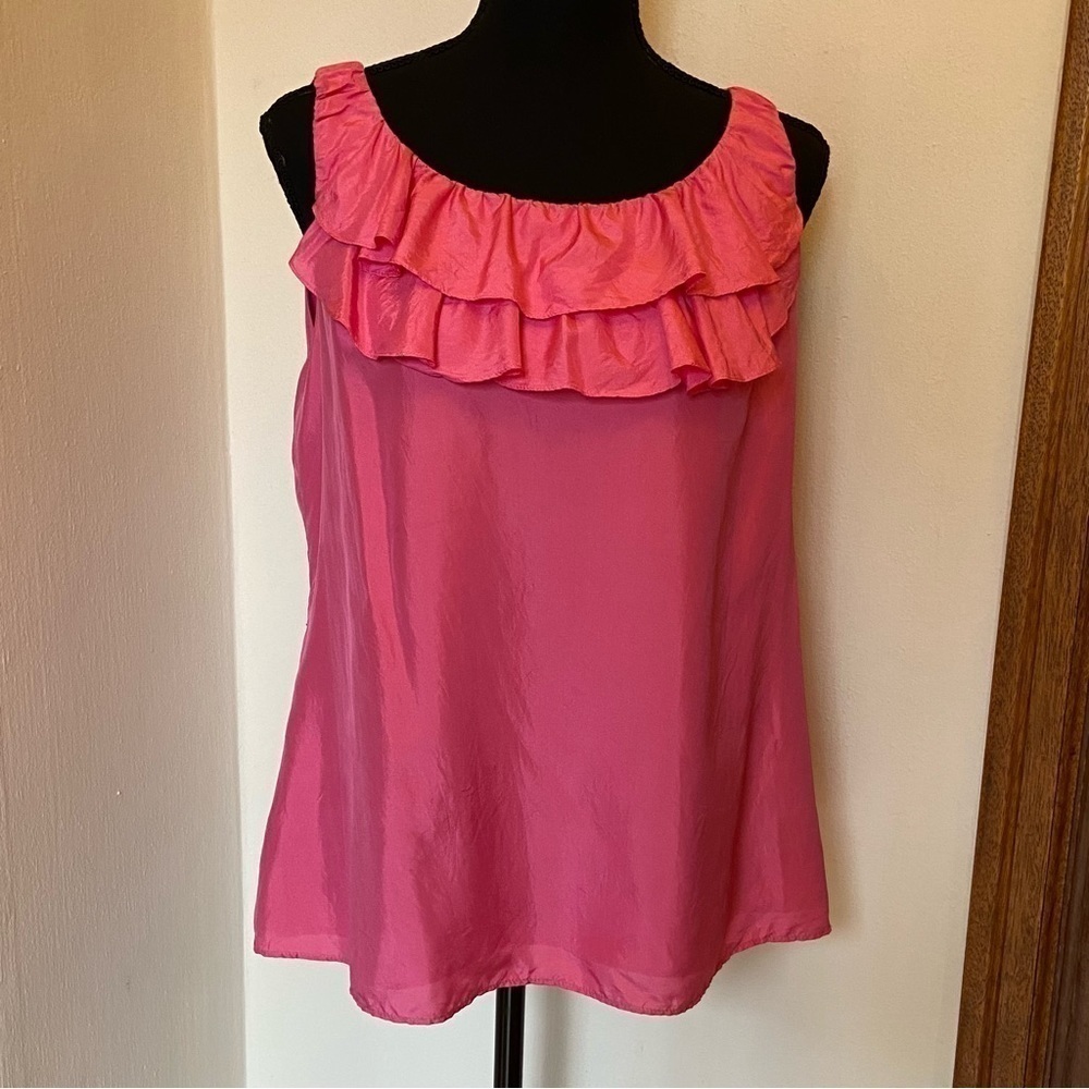 Lafayette 148 Sleeveless 100% Silk Blouse Pink